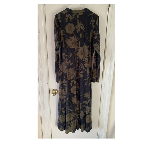 Me + Em Zip-Front Floral Fit and Flare Maxi Dress, Black and Green, size 12 - Picture 7 of 7